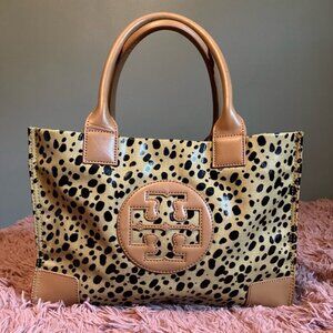 Tory Burch Tan Leopard Cheetah Tote Handbag